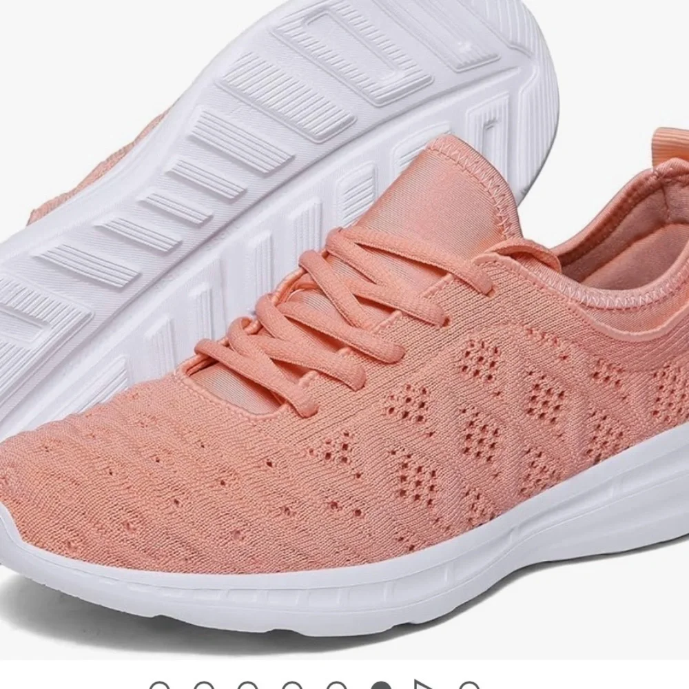 Women’s Coral Lightweight Sneakers Walking Shoes 3D Woven Style Fabric Size 8